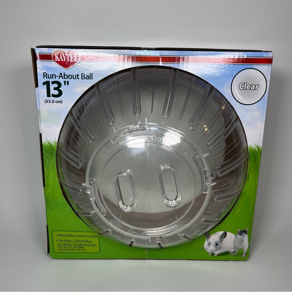 NEW Kaytee Run-About Ball 13" Inches Clear Animals Rats Chinchillas Small Animal